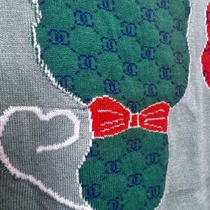 Green and Red Patterned Sweater